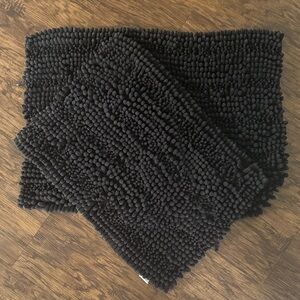 Black Textured Bath Mat